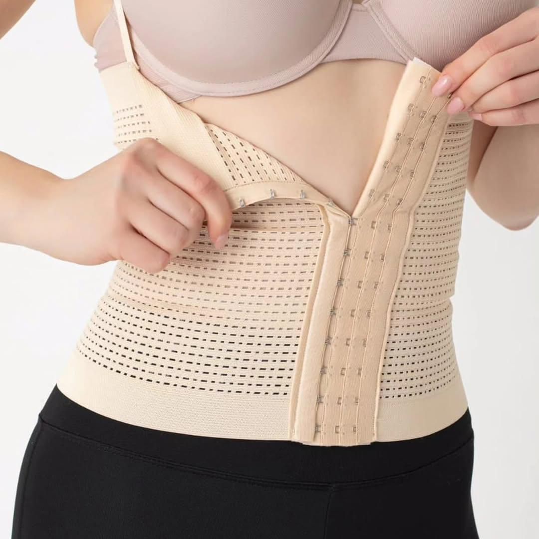 Everush™ Agraflı Doğum Sonrası Termal Korse – Bel Toparlayıcı & Terleme Destekli İncelme Korse